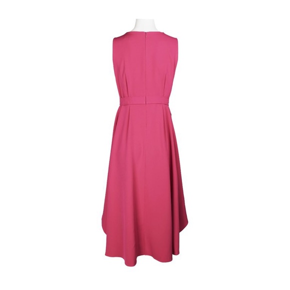NWT! Emma & Michele V-Neck Sleeveless Tie Waist Hi-Low Dress - Fuchsia - Picture 4 of 8
